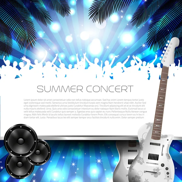 Summer Concert Background - Vector — Stock Vector