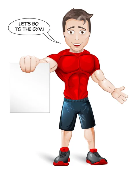 Cartoon Fitnesstrainer — Stockvector