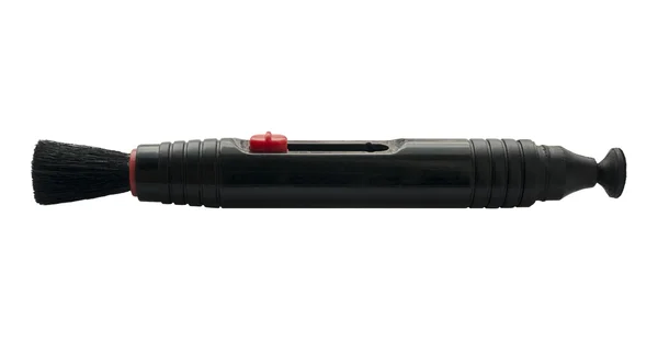 Pocket lins penna med borste för rengöring av kameran, isolerad på whit — Stockfoto