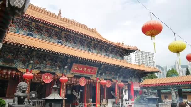 Wong Tai sin buddhistischer Tempel — Stockvideo