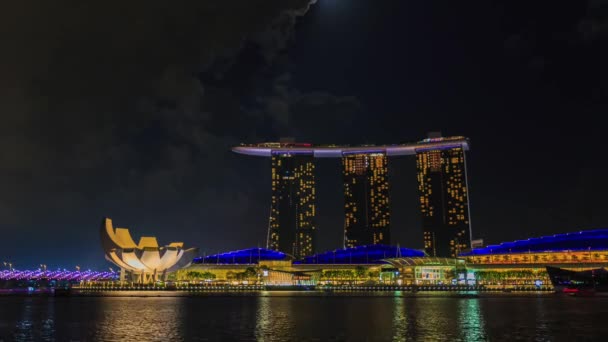 Marina bay v noci — Stock video