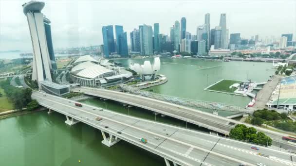 Centro de la ciudad y Marina Bay, Singapur — Vídeo de stock
