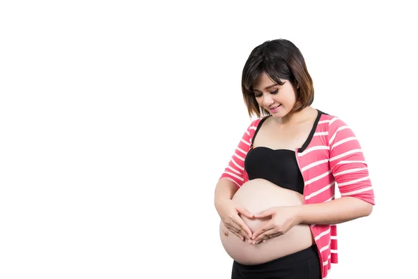 Retrato de la hermosa mujer embarazada de 9 meses — Foto de Stock
