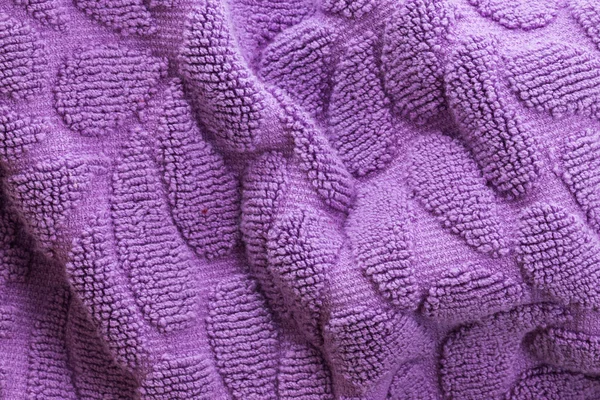 Texture of oval shape violet cotton bath towel — Stock Photo, Image