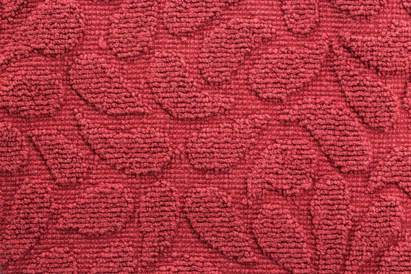 Textura de forma ovalada toalla de baño de algodón rojo — Foto de Stock
