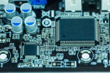 Görüntü kadar yakın: elektrik devresi ana tahta bilgisayardan