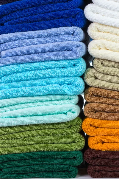 Background texture of Pile of colorful clean towels — Stock Photo, Image