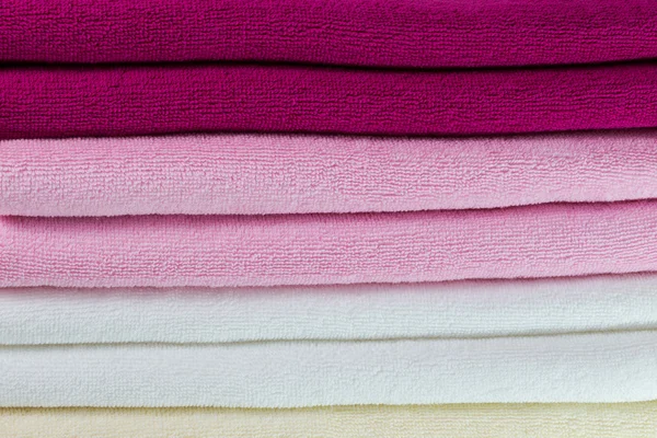 Background texture of Pile of colorful clean towels — Stock Photo, Image