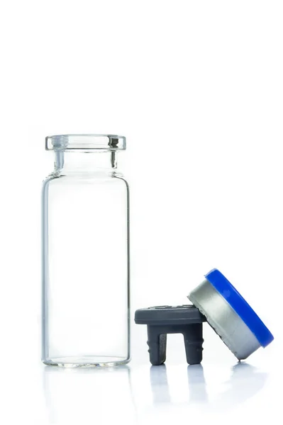 Bianco trasparente della bottiglia di droga — Foto Stock