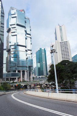 modern iş binaları ile mavi gök, hong kong, Asya vurdu