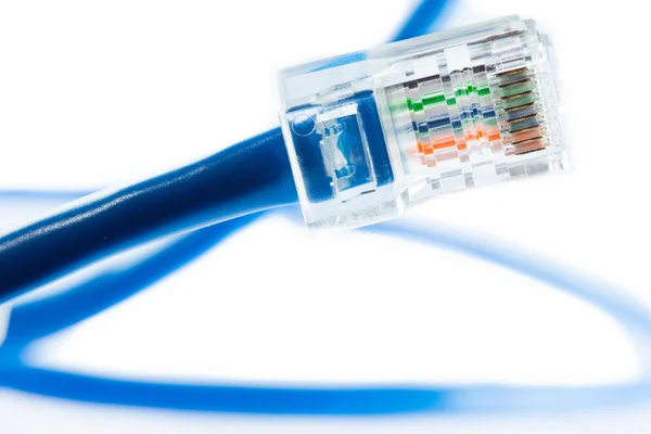 Blå Ethernet linje — Stockfoto