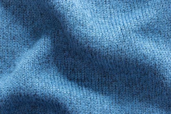 Texture background of blue polyester fabric