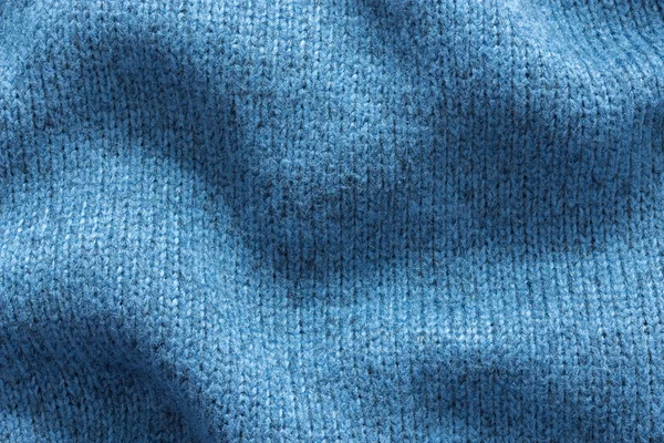 Texture sfondo di blu poliestere tessuto maglione — Foto Stock