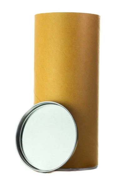 Otwarte brązowy cylindra rury kontener — Zdjęcie stockowe