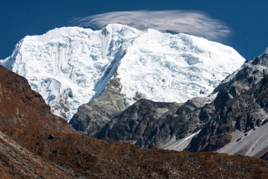 View of Mt. Shishapangma from Langtang Valley, Himalayas, Nepal clipart