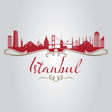 İstanbul logo, simge ve simge vektör çizim