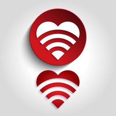 kalp logosu, simge ve simge vektör çizim