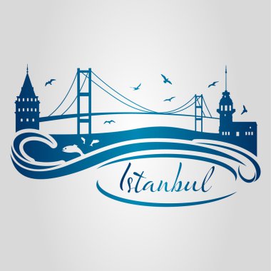 İstanbul logo, simge ve simge vektör çizim