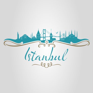 İstanbul logo, simge ve simge vektör çizim