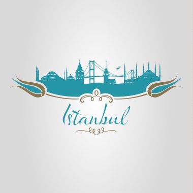 İstanbul logo, simge ve simge vektör çizim