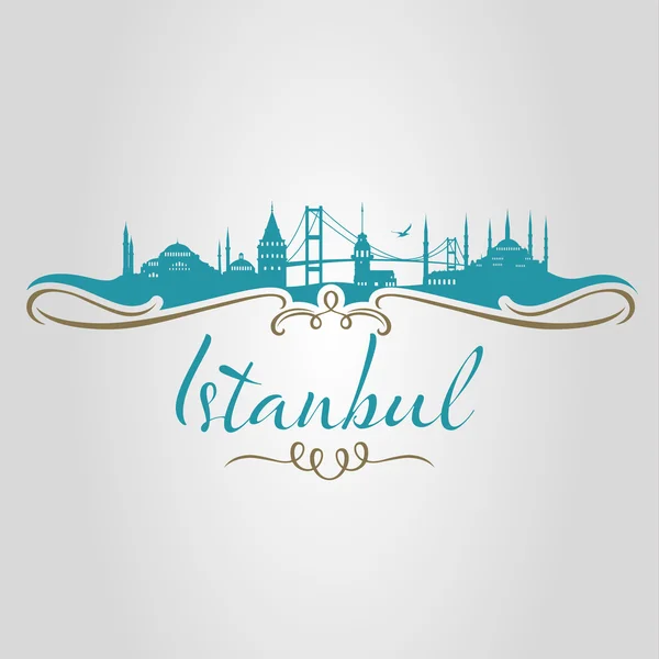 İstanbul logo, simge ve simge vektör çizim — Stok Vektör