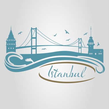 İstanbul logo, simge ve simge vektör çizim