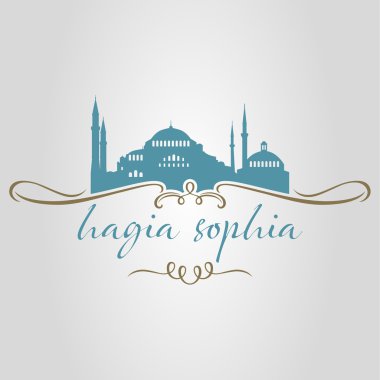 İstanbul Ayasofya Ayasofya Camii logosu, simge ve simge vektör çizim