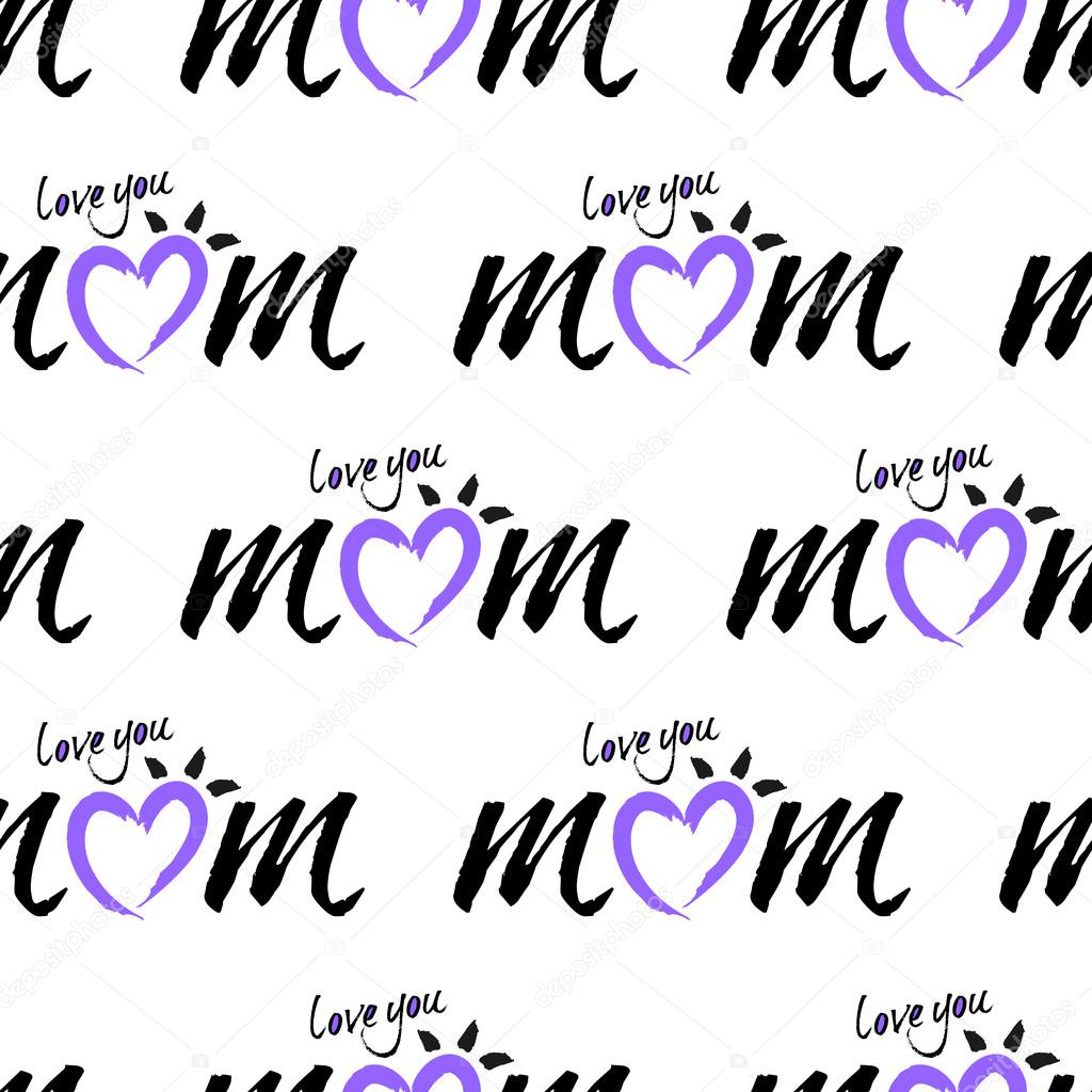 Download Seamless love you mom lettering background and pattern vector illustration — Stock Vector ...