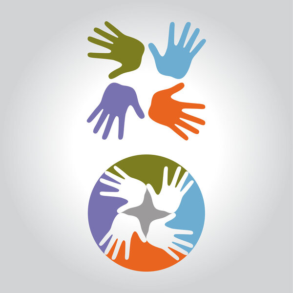 hand logo, icon and symbol vector illustration