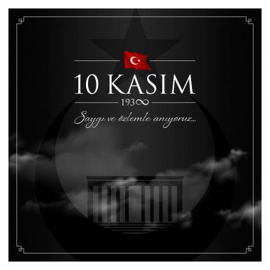 10 kasim vektör çizim. (10 Kasım, Mustafa Kemal Atatürk ölüm günü yıldönümü.)