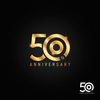 50 yıl yıldönümü logosu, simge ve sembol vektör illüstrasyon
