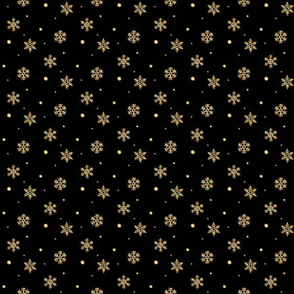 Seamless Gold Snowflakes Pattern Background Vector Illustration — Stock Vector