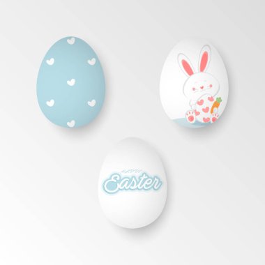 Paskalya yumurtası koleksiyonu, Paskalya yumurtaları vektör ilüstrasyonunun şirin tasarımı