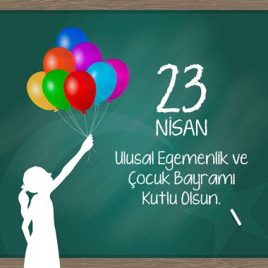 23 nisan cocuk bayrami vektör çizim. (23 Nisan Ulusal Egemenlik ve çocuk gün Türkiye'de kutlama kartı.)