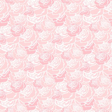 pürüzsüz gül deseni ve arkaplan vektör çizimi