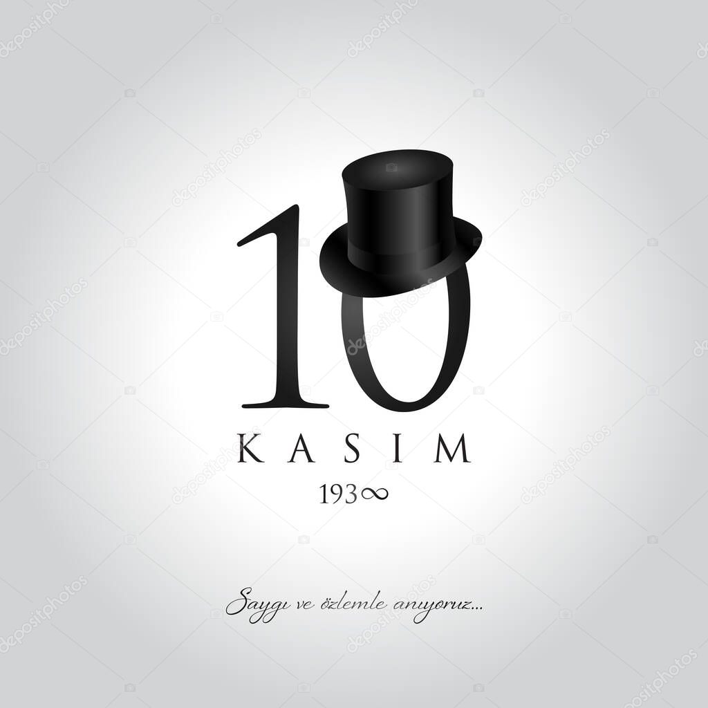 10 kasim vector illustration. (10 November, Mustafa Kemal Ataturk Death Day anniversary.)