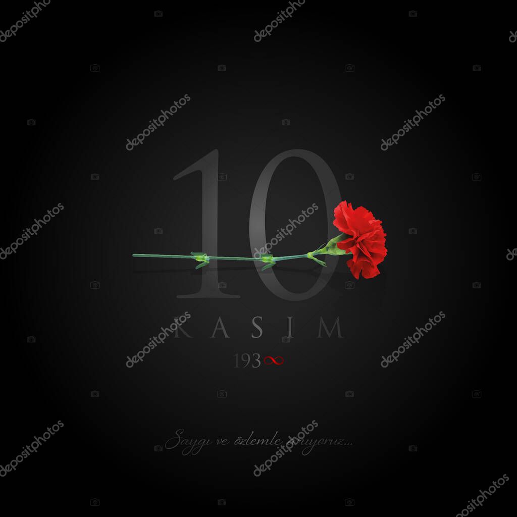 10 kasim vector illustration. (10 November, Mustafa Kemal Ataturk Death Day anniversary.)
