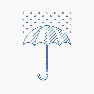 Yağmur damlalı şemsiye