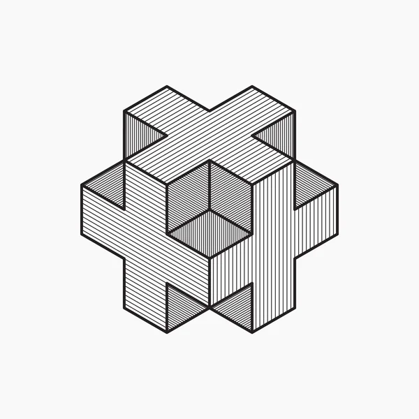 3d cubo más diseño de logotipo — Vector de stock