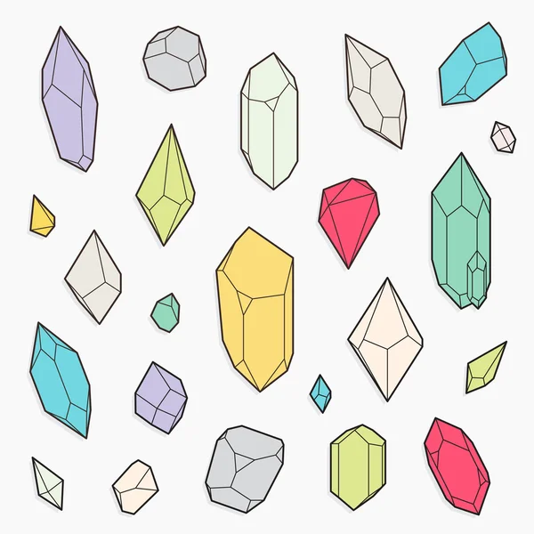 Set of vector crystal shapes — Stock Vector