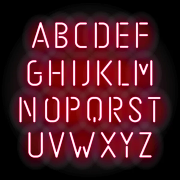 Pink neon font — Stock Vector