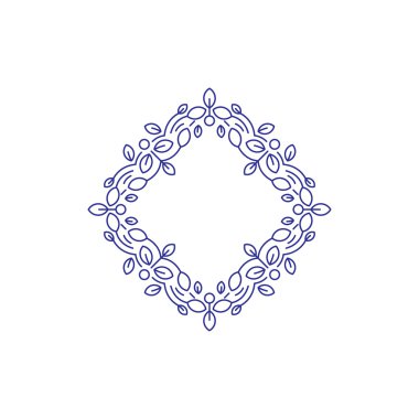 Yaprakları ile çiçek vektör çerçeve