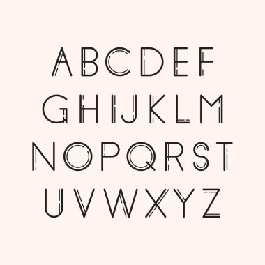 Geometrik yazı tipi. Çizgili Tema