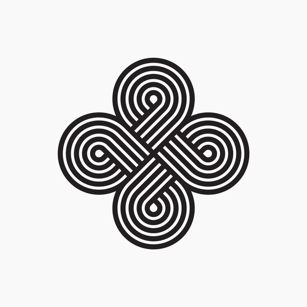 Перекрученные линии. Переплетённый шаблон. Конструкция линии
