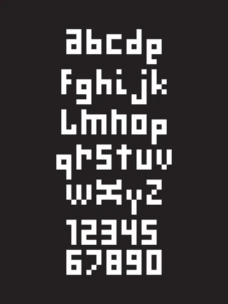 Pixel fuente, alfabeto — Archivo Imágenes Vectoriales