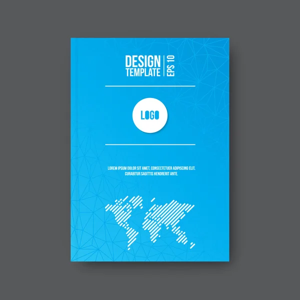 Blauwe zakelijke brochure. Vectorillustratie EPS-10 — Stockvector