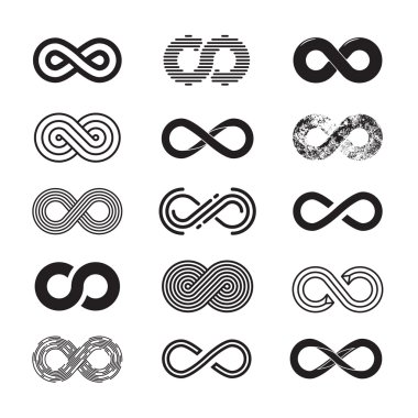 Infinity symbol, vector set clipart