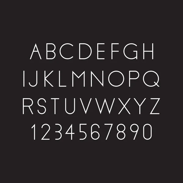 Modern linear font, vector alphabet — Stock Vector