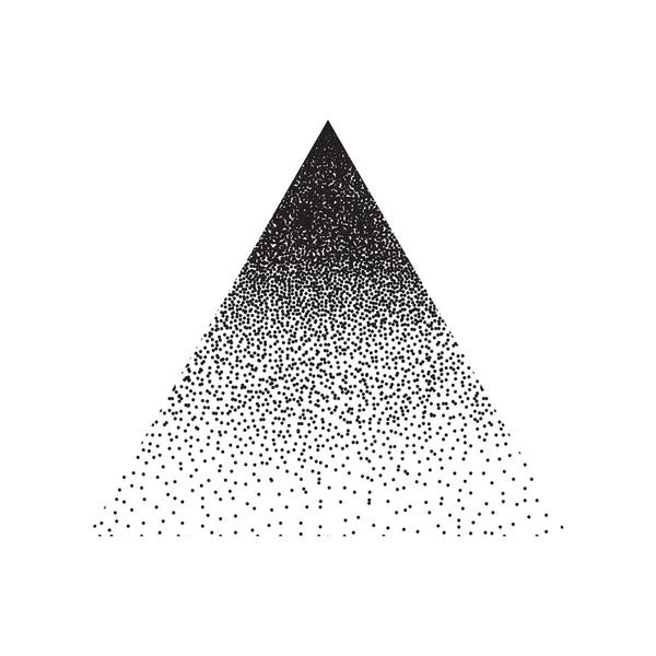 Triangolo. Elemento di design punteggiato mezzitoni — Vettoriale Stock