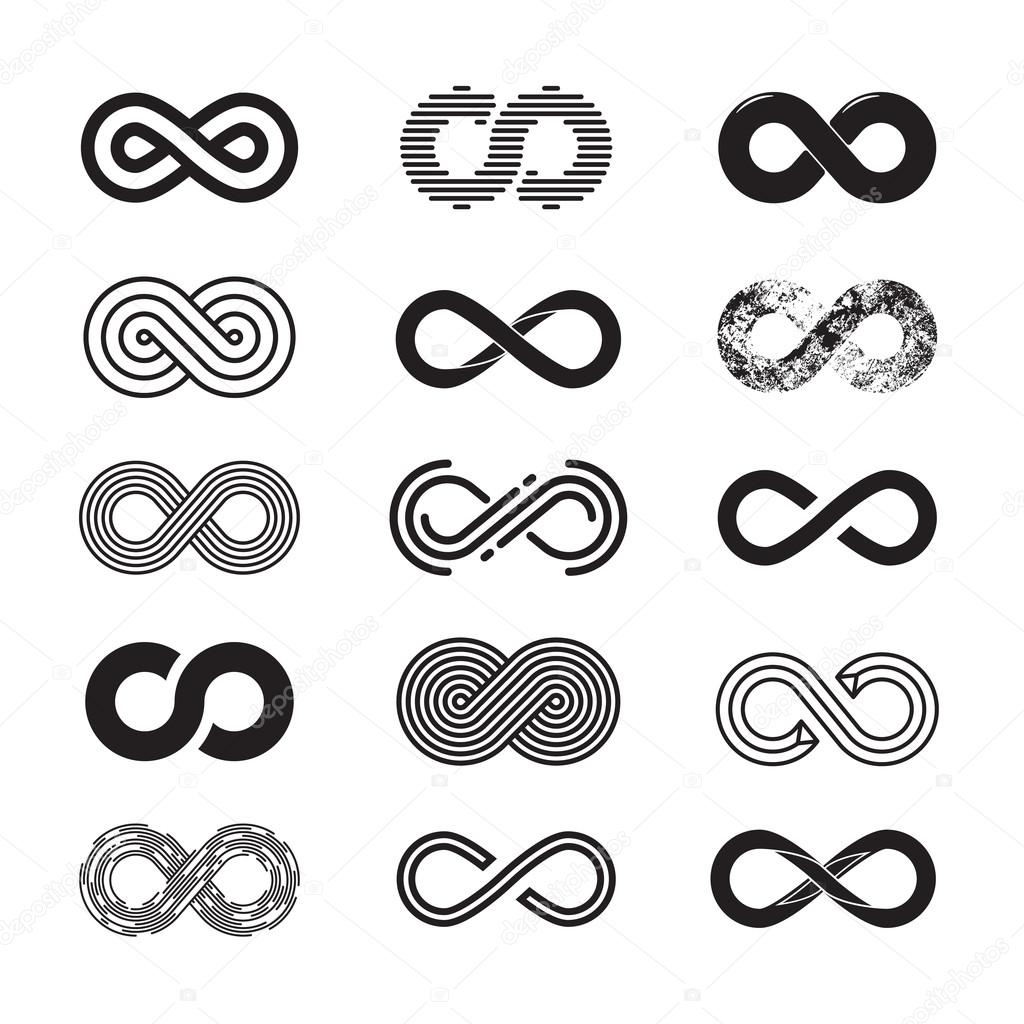 Infinity symbol, vector set